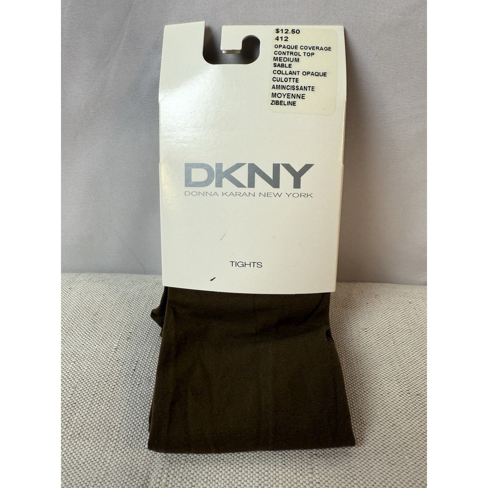DKNY Opaque Coverage Control Top Tights‎ Sable Brown M 412 Donna Karan New York